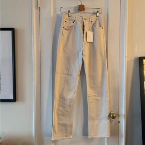 Agolde Women's pinch waist, High Rise Jeans in Cream